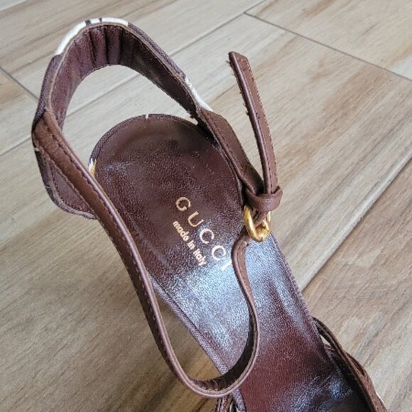 Gucci Floral Print Brown Platform Shoes Eur. 34C - Picture 11 of 16